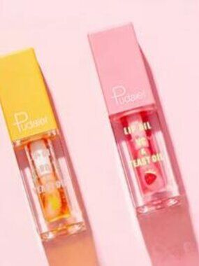 2 pack Pudaier Lip Oil Peach and Strawberry